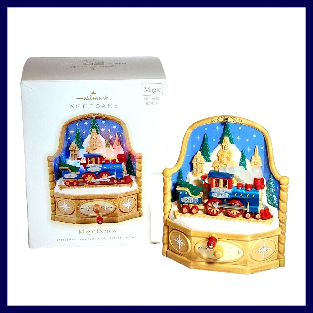 Hallmark‎ Keepsake Ornament 2009 MAGIC EXPRESS Train Light Sound Motion With Box